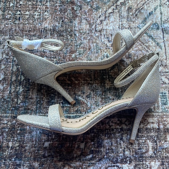 NWOT Sam Edelman Patti Ankle-Strap Sparkle Sequin Glitter Sandals - Picture 3 of 4